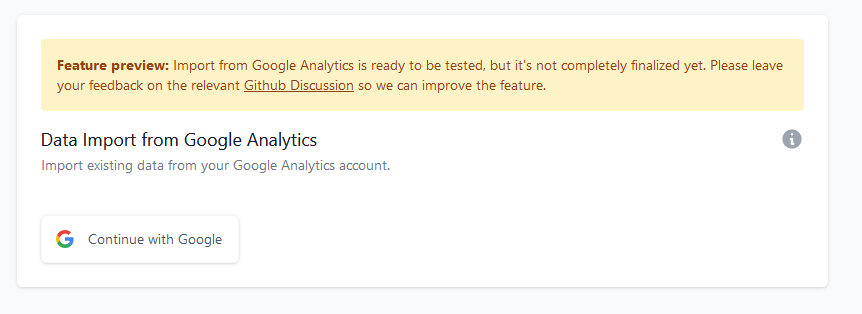 Plausible Google Analytics import